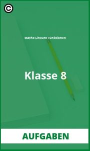 Mathe Lineare Funktionen Klasse 8 Aufgaben Lösungen PDF